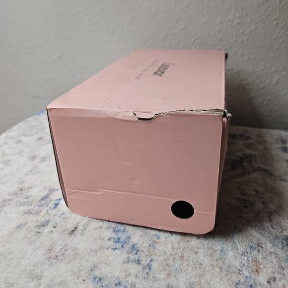 Leevar Cream Leather Square Toe Strappy Heels Women 8.5 Chunky Slip On Formal - Picture 6 of 6